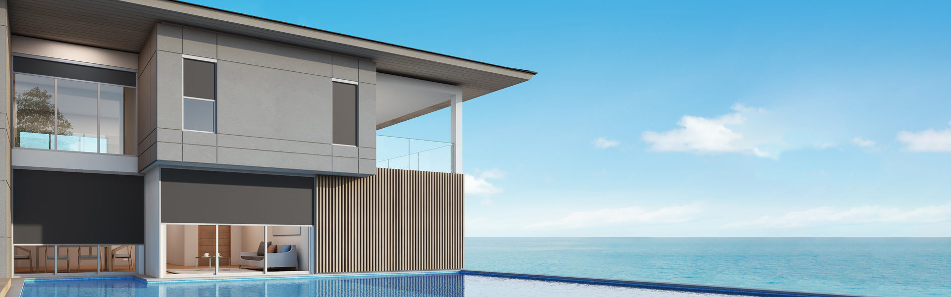 3d rendering of building and swimming pool